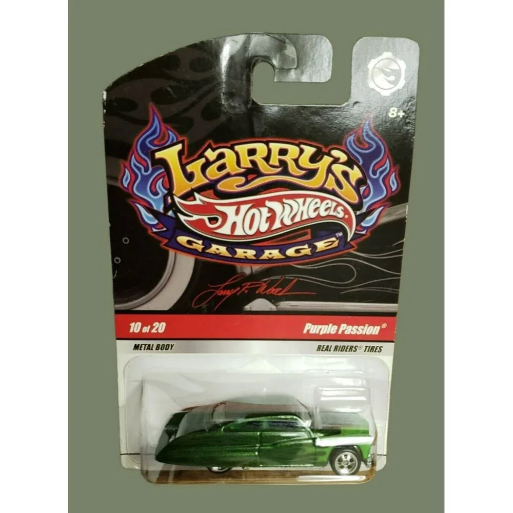 2009 Mattel Hot Wheels Larry's Garage Purple Passion 10/20 Green/Flame 1:64 MIP